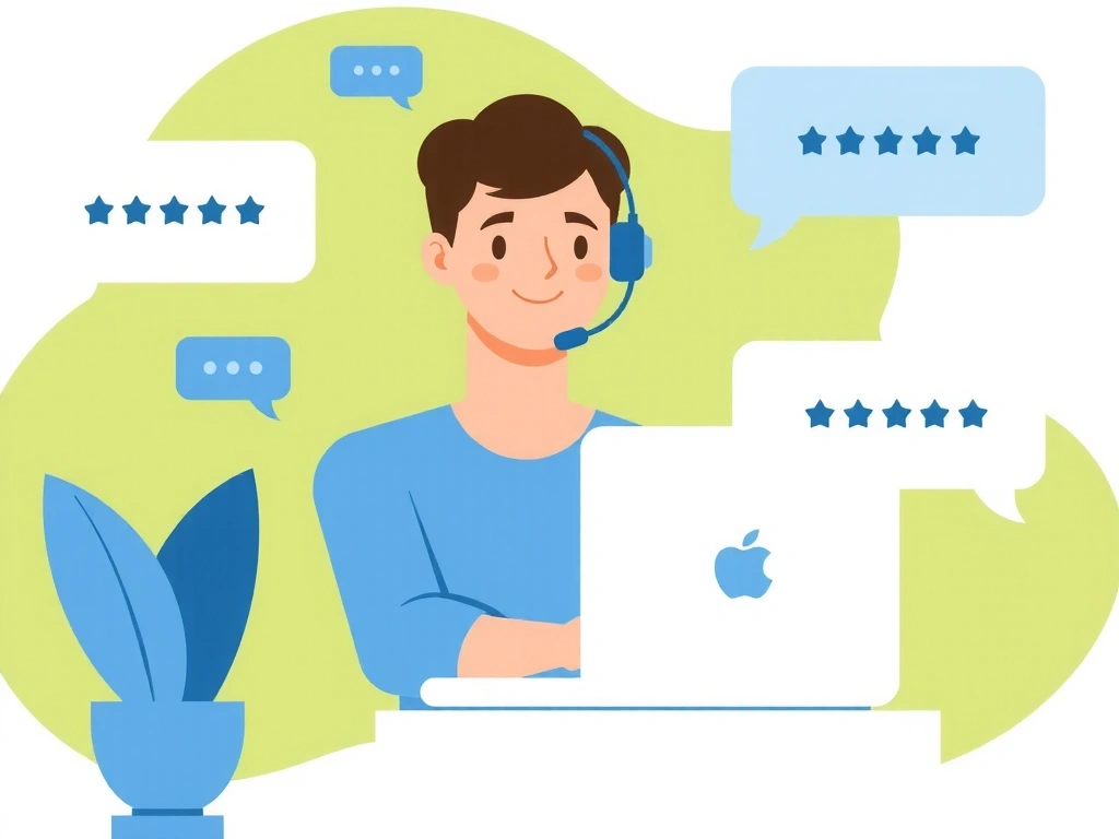 Imagine ilustrativă cu o persoană care scrie un mesaj pe un laptop, simbolizând comunicarea și suportul online.